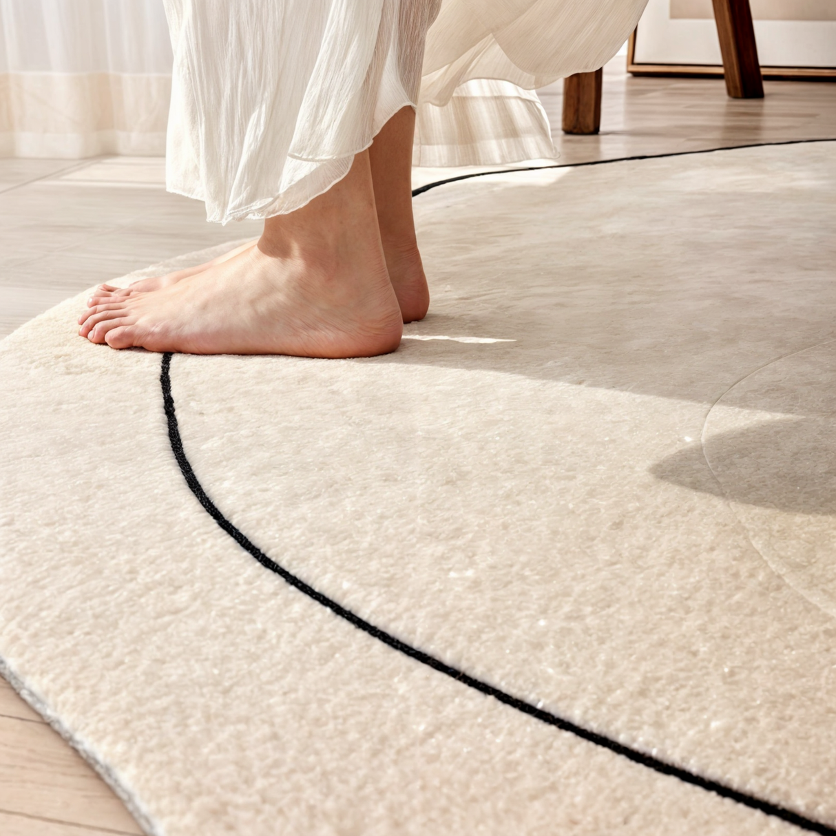 Stella Matta: Unikt kortluggigt ullmatta med samtida design Carvallo