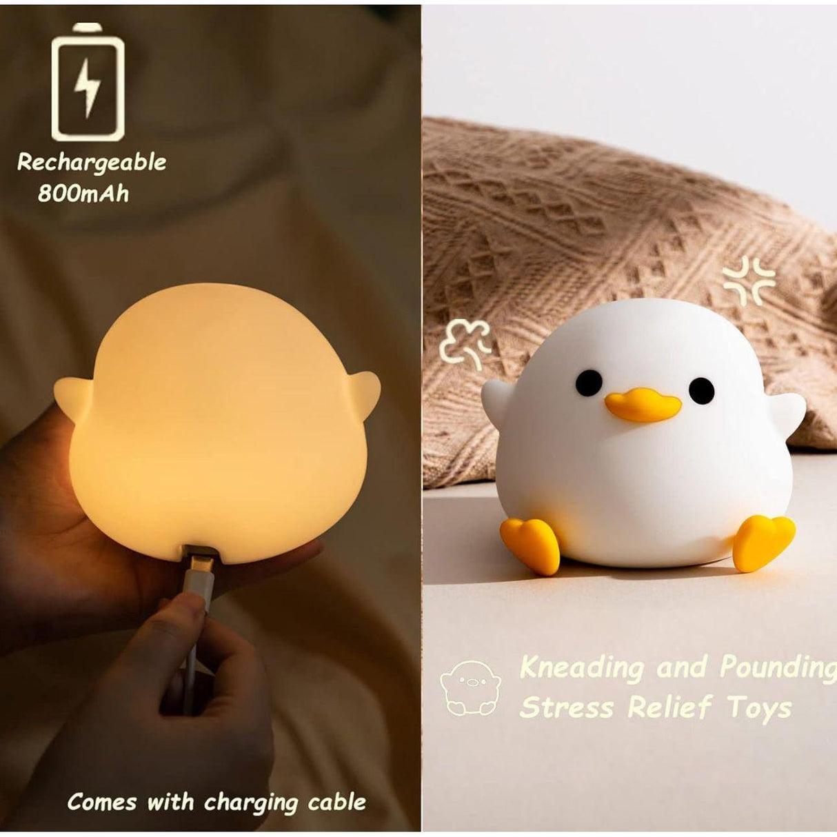 DuckieDream Light - Automatiskt anka-silikon-nattljus Carvallo