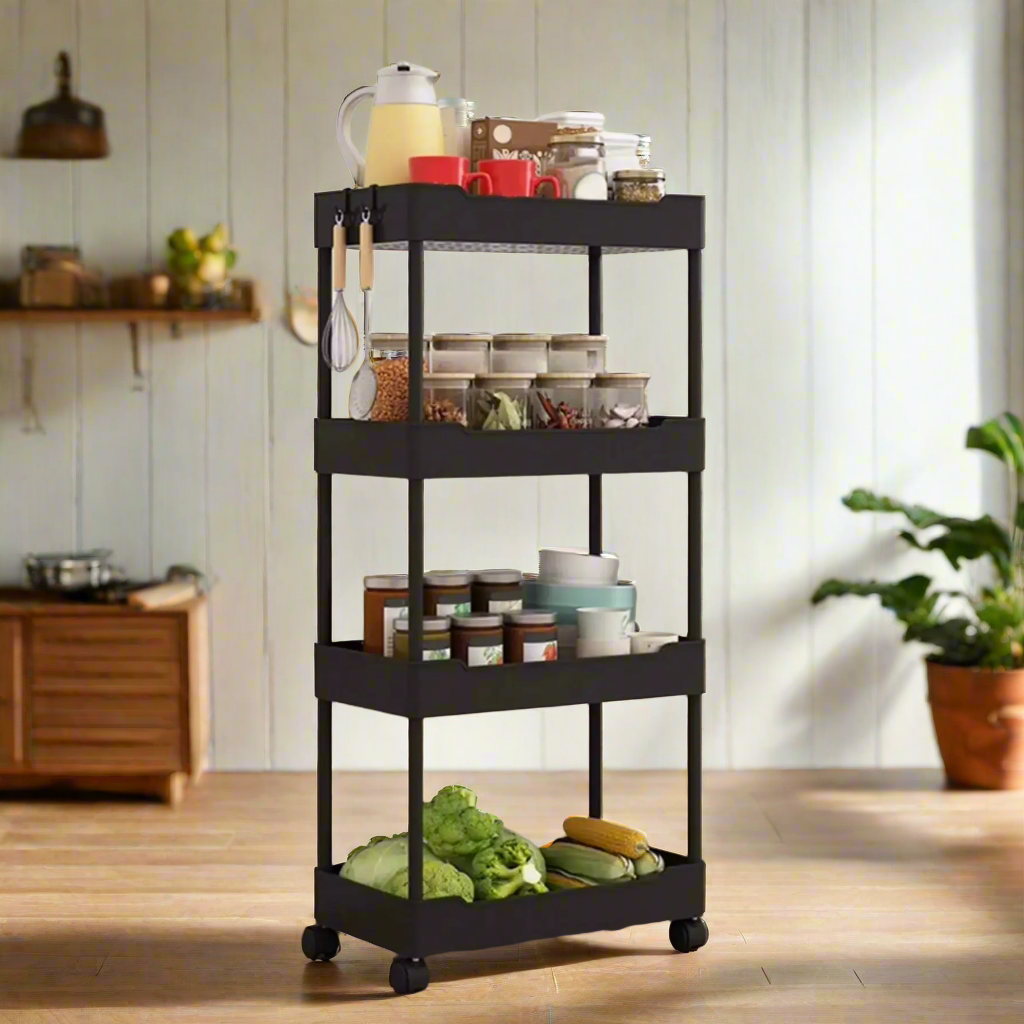 Royallure 3-Tier Rullande Verktygsvagn Slim Lagringsställ för Kök & Badrum Carvallo