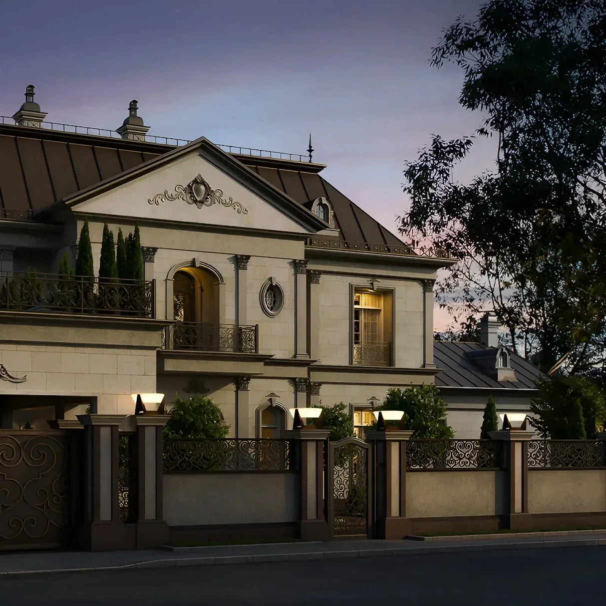 Moderna LED-stolplampa för utomhusbruk Carvallo