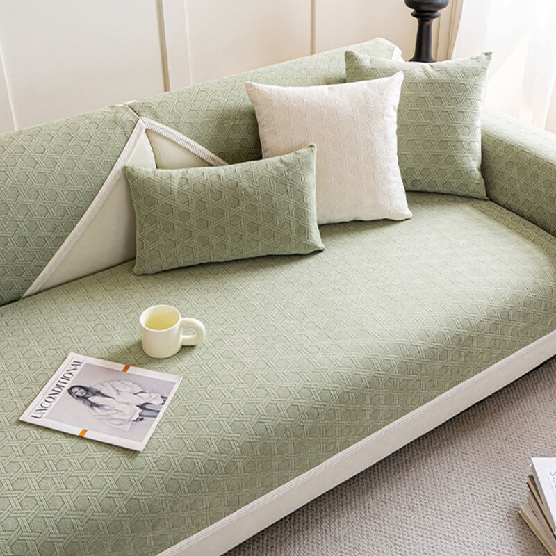 Jacquard Chenille Tyg Vattentät Oljetålig Sofföverdrag Carvallo