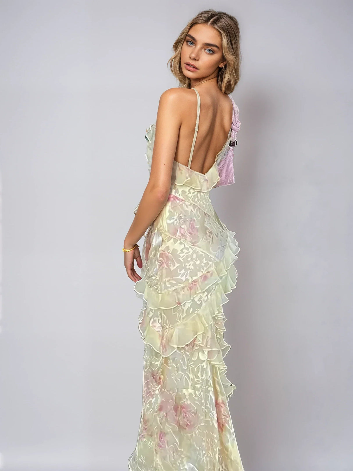 Dam Långklänning Romantisk Mesh för Fest Hemnix