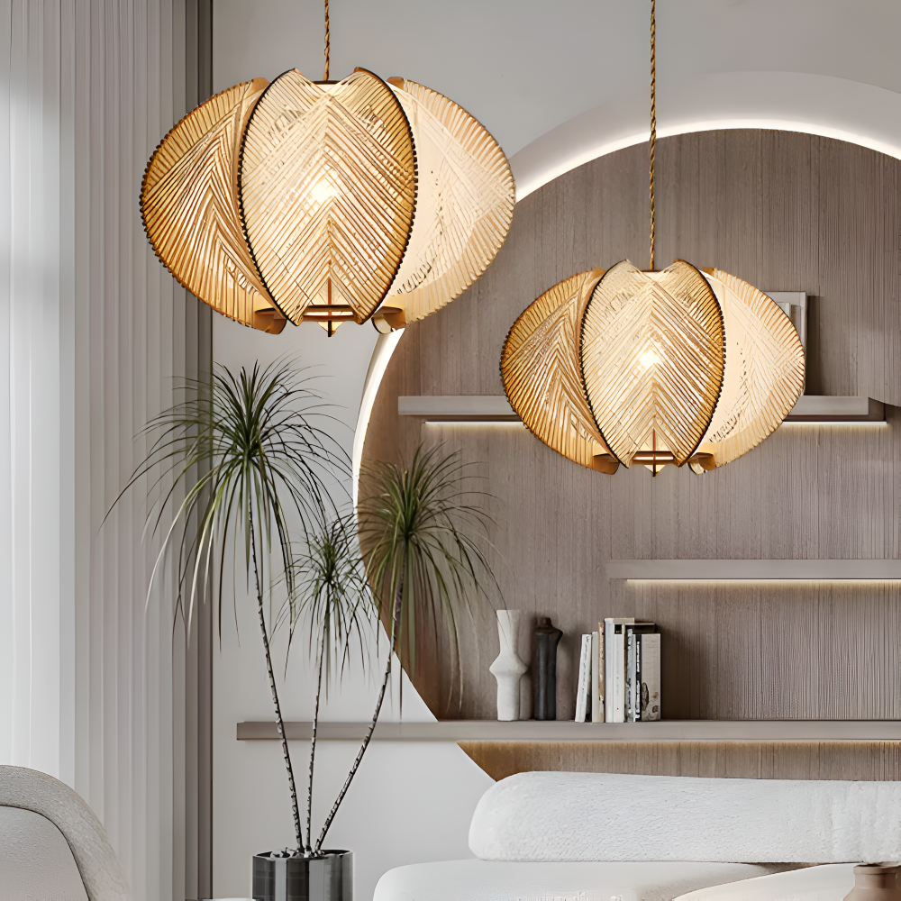 Hikari Pendellampa – Handknuten Hampa & Trälampa i Wabi Sabi Design Hemnix
