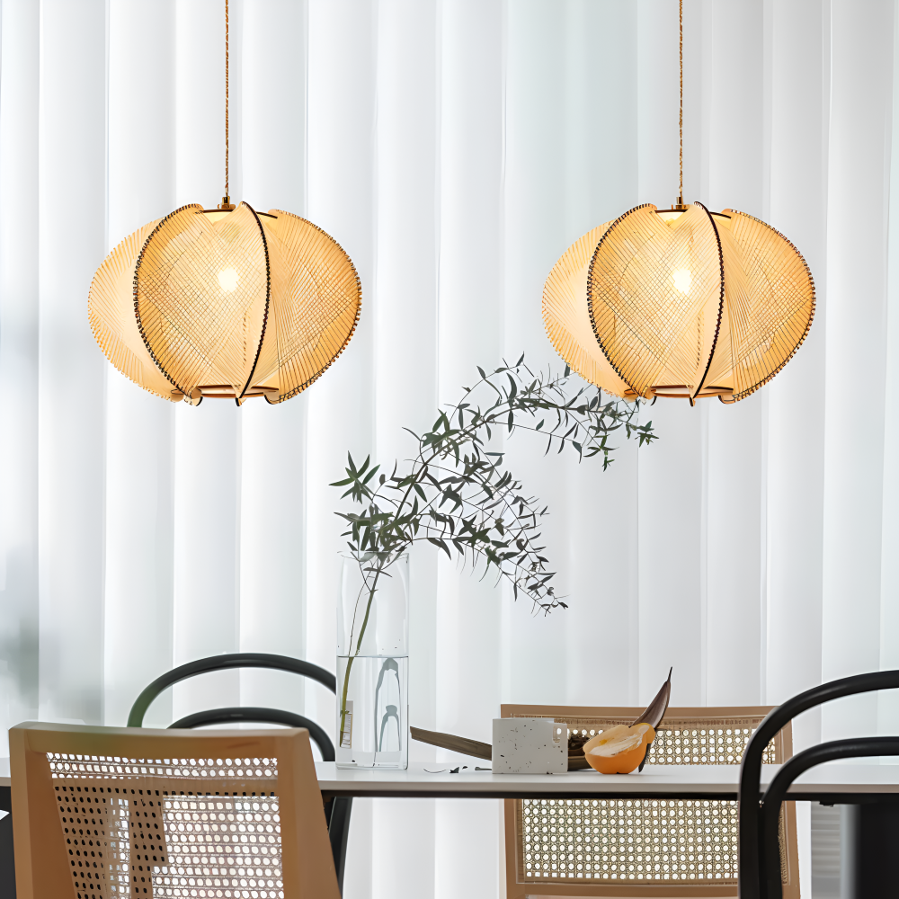 Hikari Pendellampa – Handknuten Hampa & Trälampa i Wabi Sabi Design Hemnix