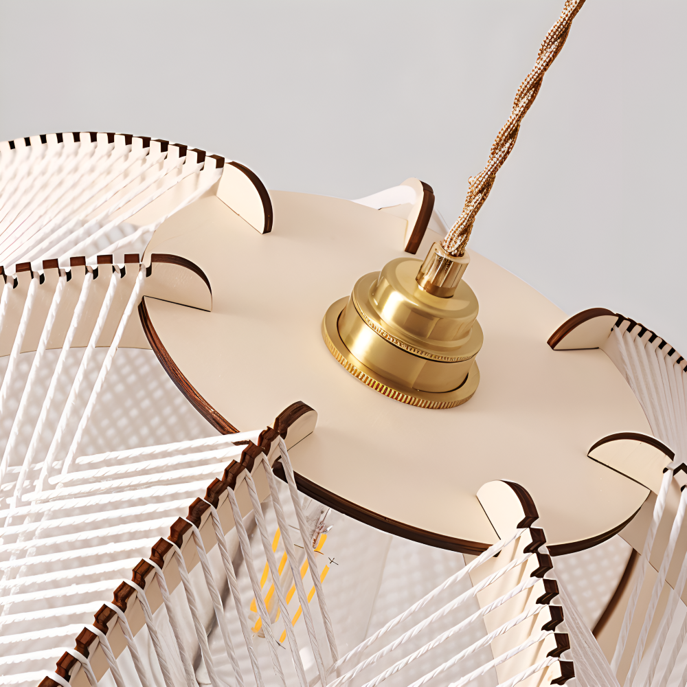 Hikari Pendellampa – Handknuten Hampa & Trälampa i Wabi Sabi Design Hemnix