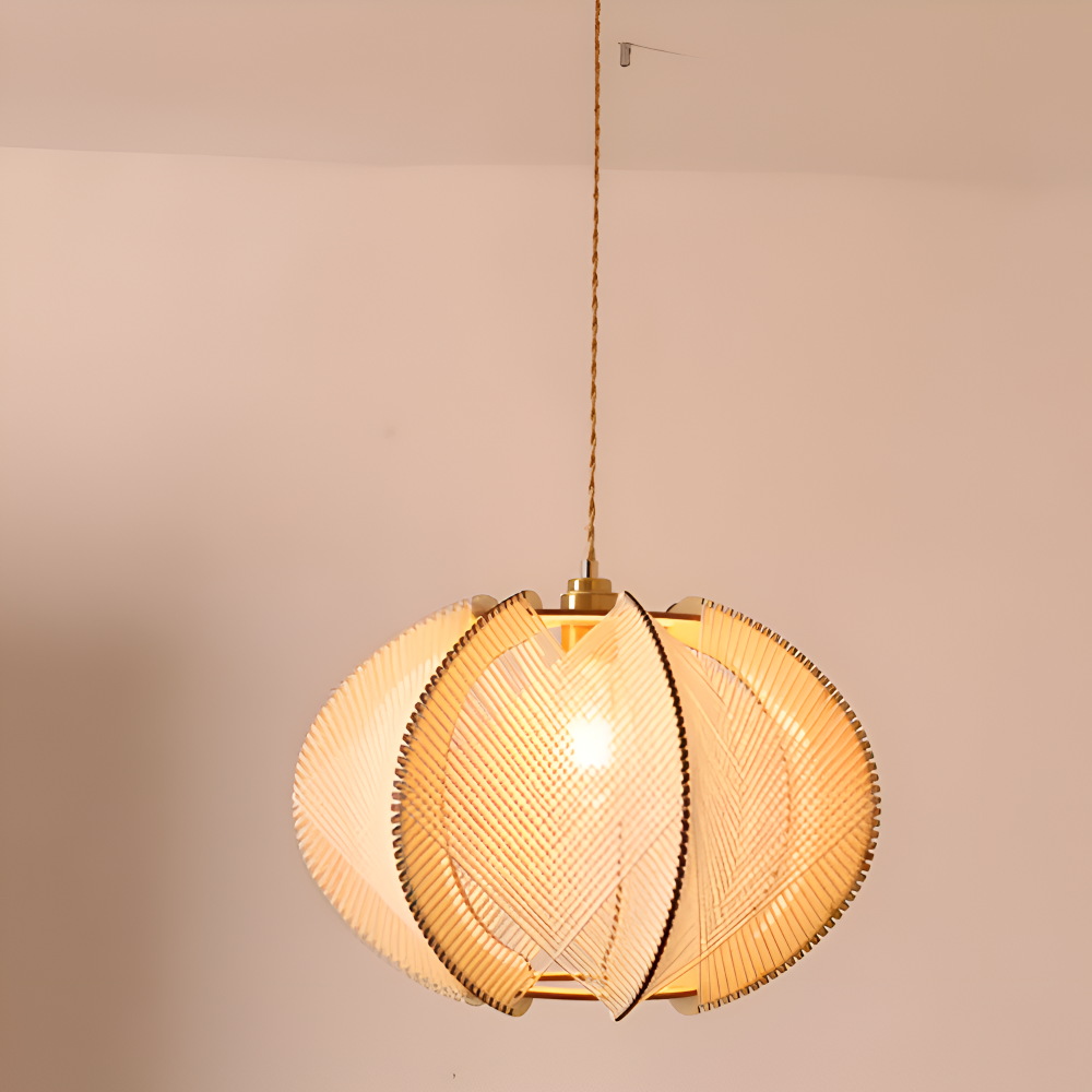 Hikari Pendellampa – Handknuten Hampa & Trälampa i Wabi Sabi Design Hemnix