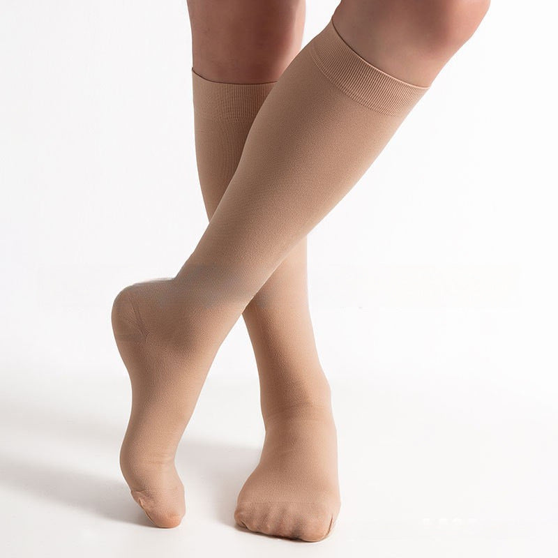 Stödstrumpor/kompressionstrumpor för åderbråck, svullnad och resestrumpor-Hemnix-S-Beige-Hemnix