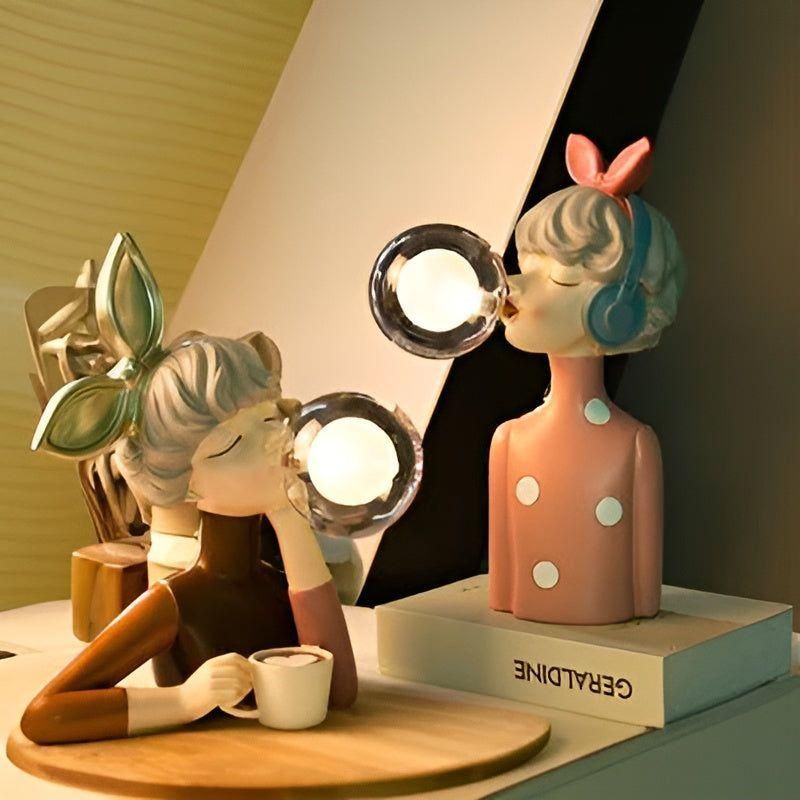 Nattljus med bubbeleffekt – USB Bubble Girl Ornament bordslampa för ett mysigt hem Carvallo
