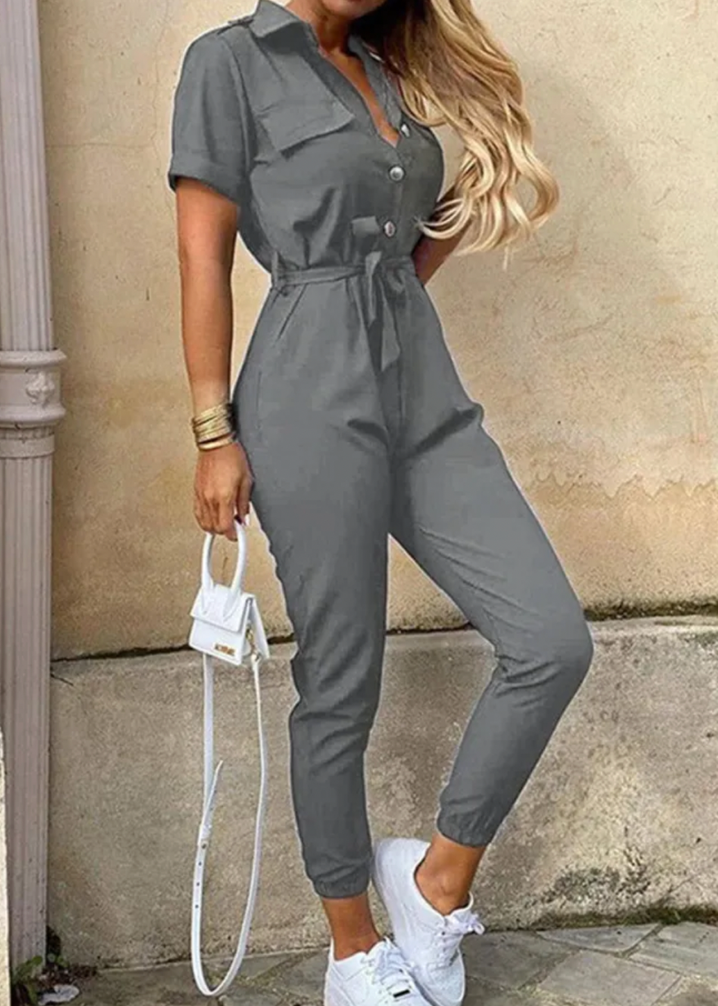 Kvinna Jumpsuit Elegant Högkvalitativt Material Hemnix