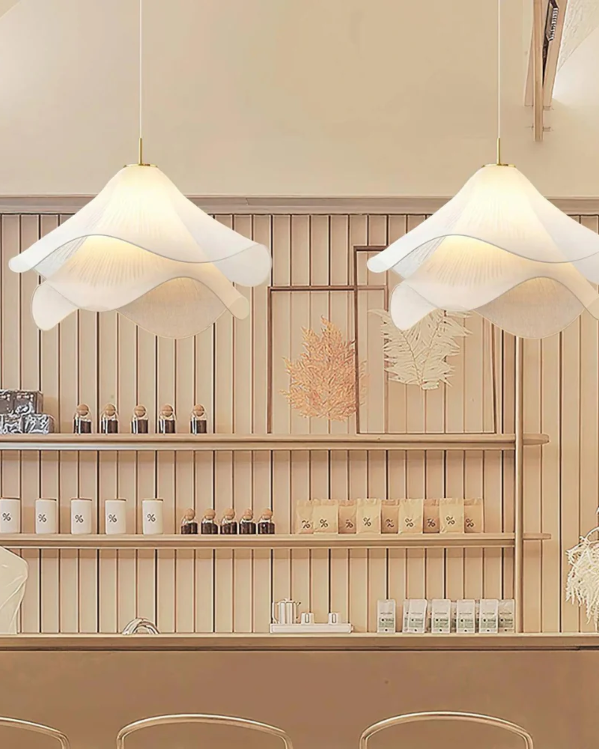 Soft Bloom Pendel Lampa | 16″–20″ Tygtaklampa | Skulptural Atmosfär Carvallo