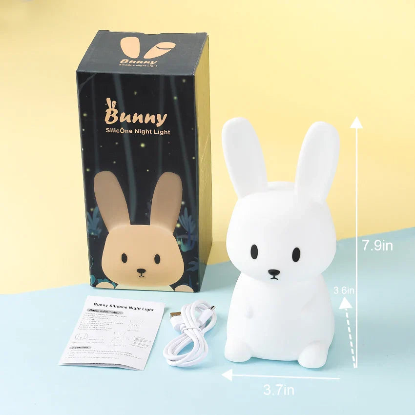 BunnyGlow - Dimbart LED-nattlampa för barn med touchkontroll och USB-laddningsfunktion Carvallo