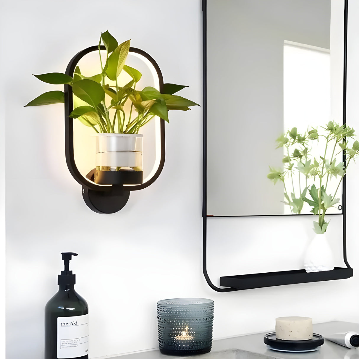 AisleBloom Light - Nordiska växt-LED-vägglampa Carvallo