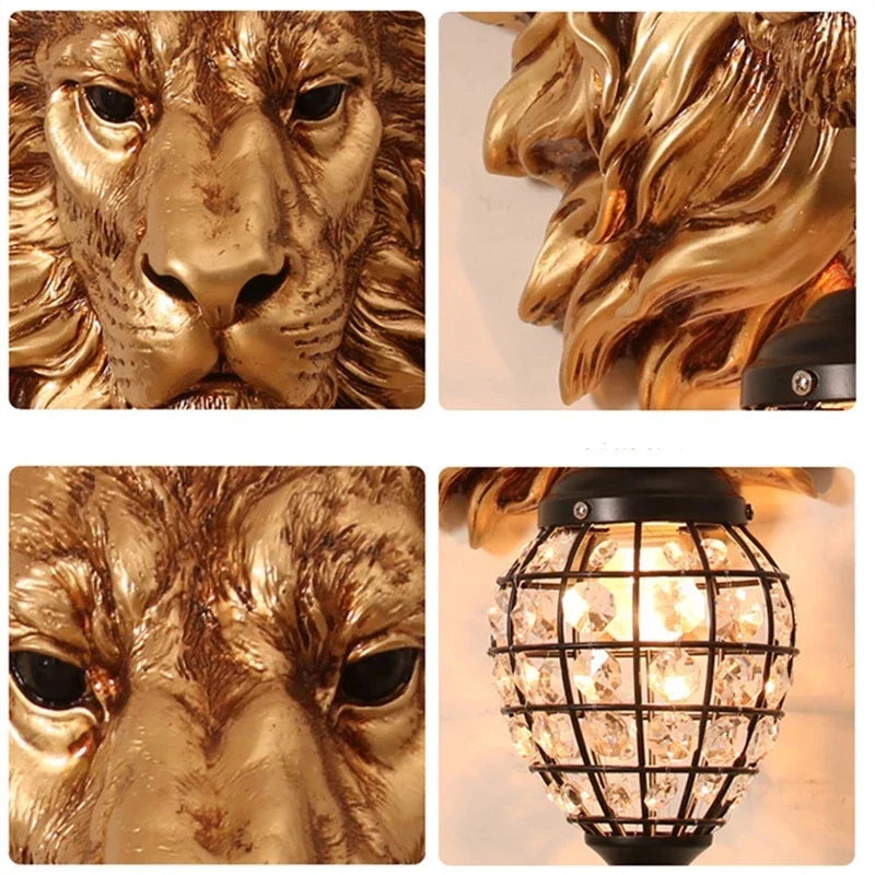 RegalGlow - Majestätisk lejon vägglampa med varm, stämningsfull belysning Carvallo