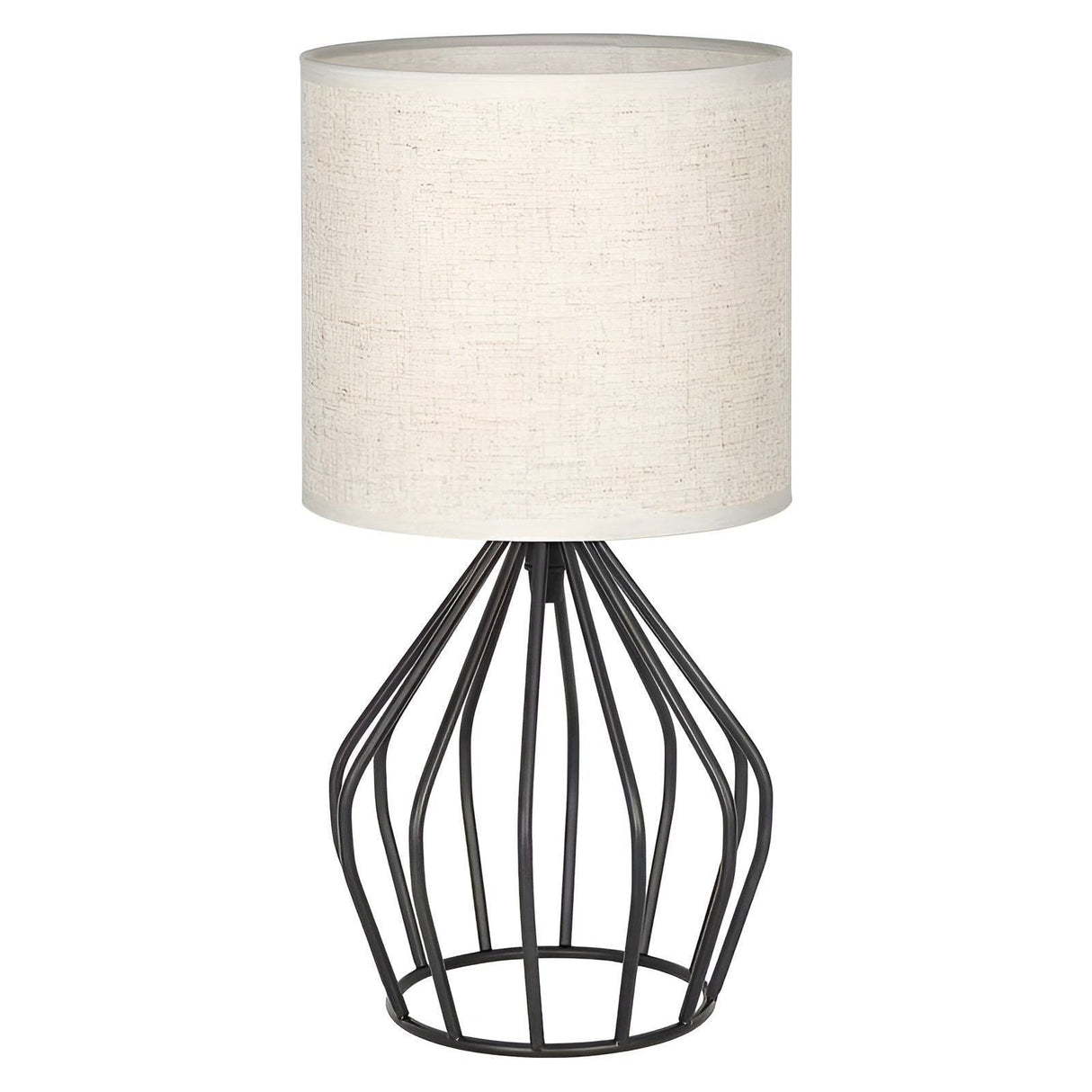 LinenGlow Lampa - Bordsampa med Urholkad Fot och Linne Skärm Carvallo