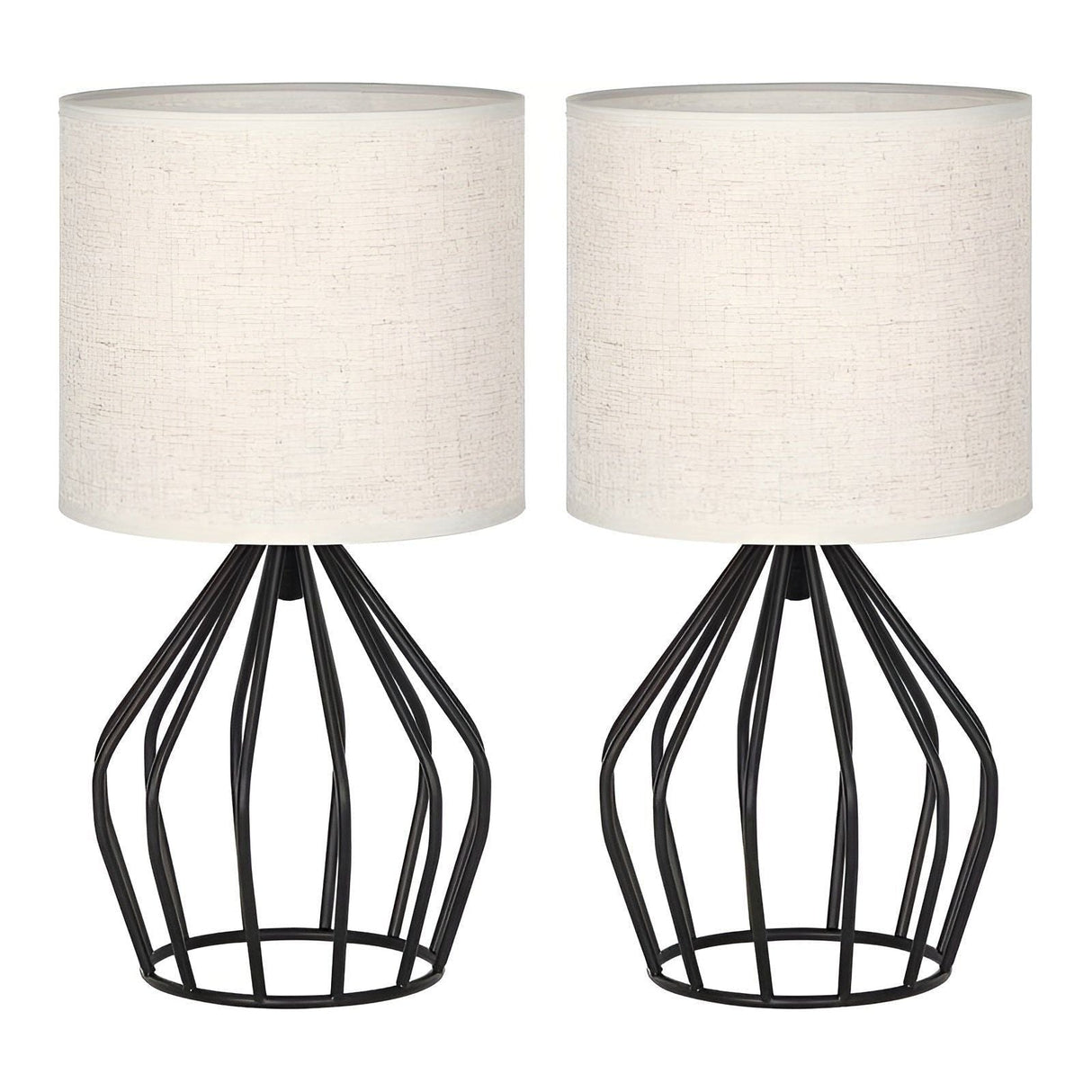 LinenGlow Lampa - Bordsampa med Urholkad Fot och Linne Skärm Carvallo