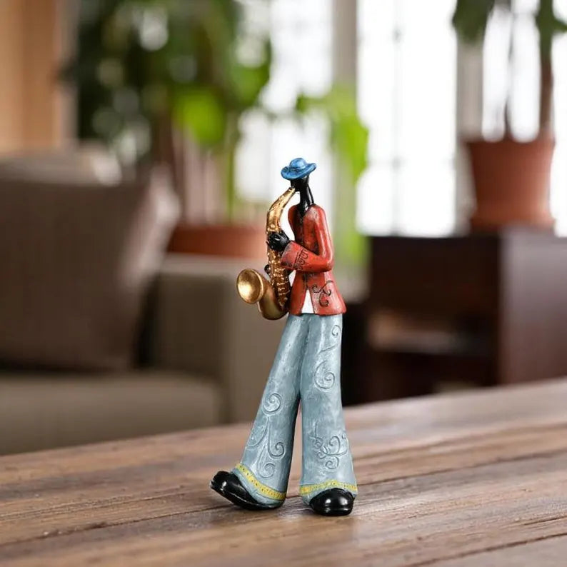 Väggkonst Resin Jazzmusiker Skulptur Carvallo