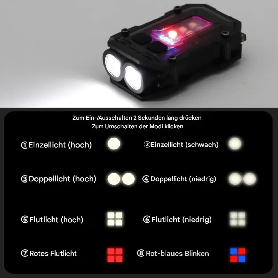 Magnetisk LED-ficklampa med bärhållare – handsfree arbetsljus för utomhus och reparationer Carvallo