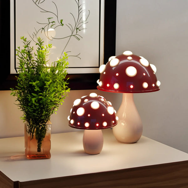 Vintage-inspirerad svamp LED bordlampa – Perfekt för mysig atmosfär Carvallo