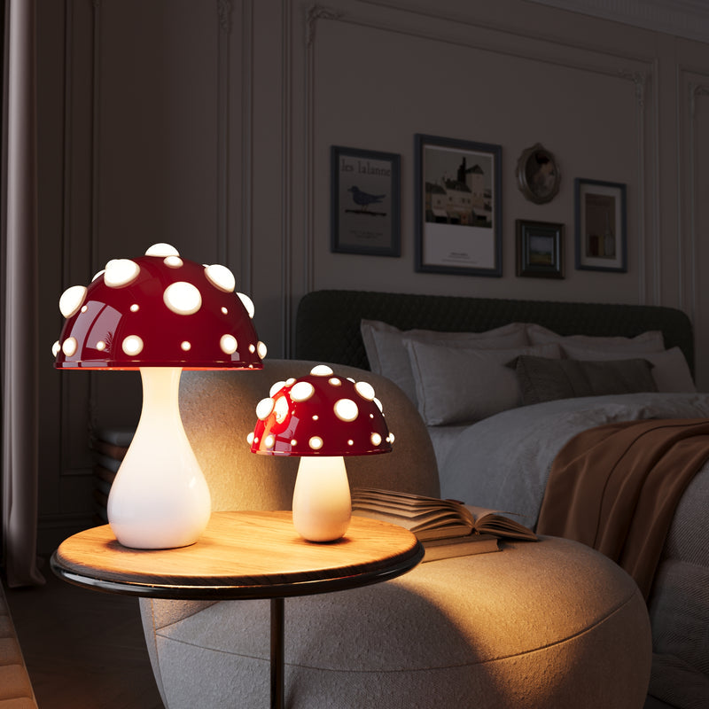 Vintage-inspirerad svamp LED bordlampa – Perfekt för mysig atmosfär Carvallo