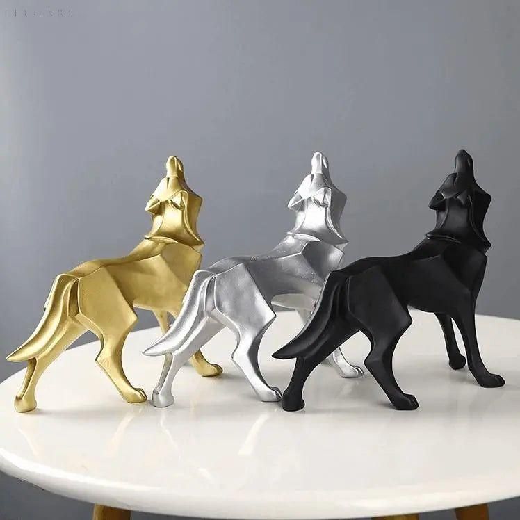 Lupos-Statue - geometriska vargdekorationer - Enkelt elegans för varje rum Carvallo