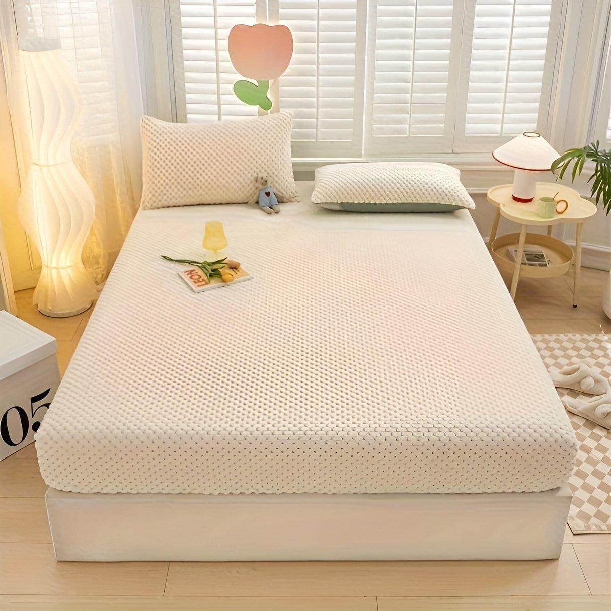 LuxeVelvet Duvet Cover - Lyx Anti-Rutsch Mjuk Sammet Spannlakan Madrasskydd Carvallo