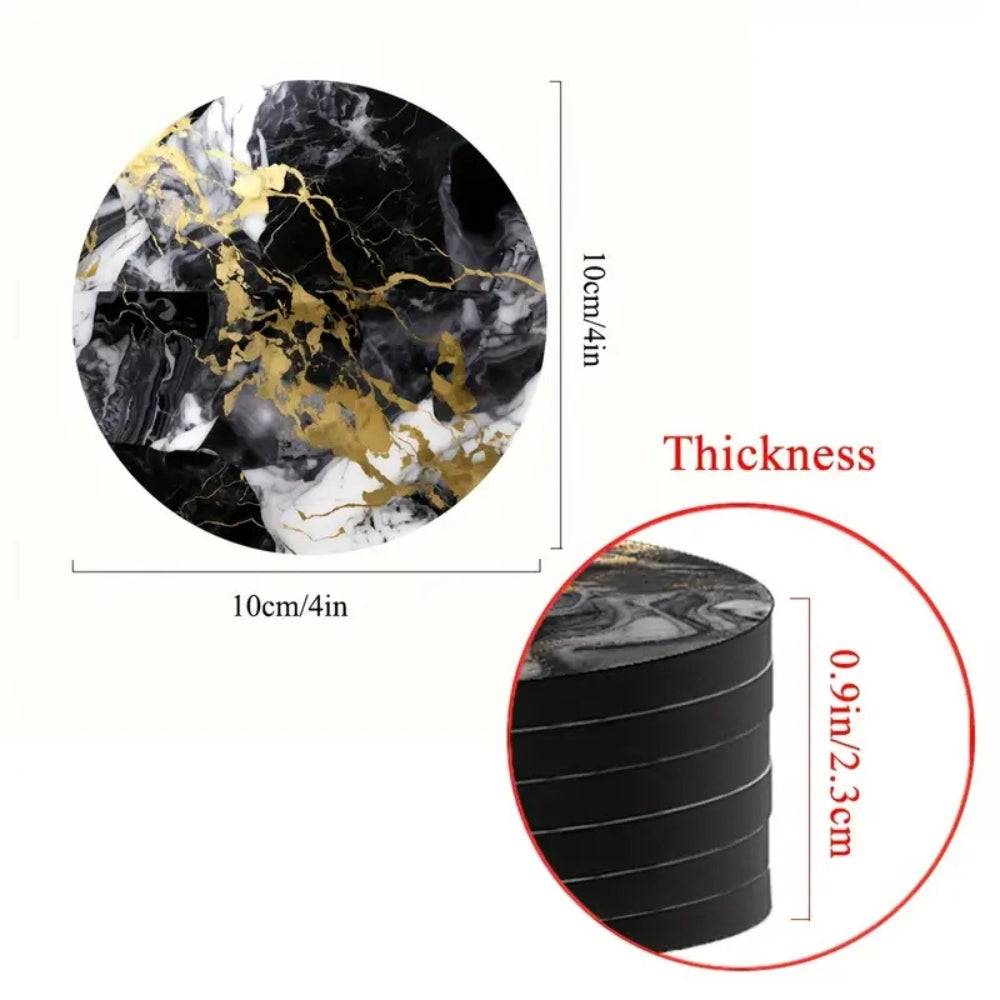 Lyxiga marmorerade dryckesunderlägg | 5st set Carvallo