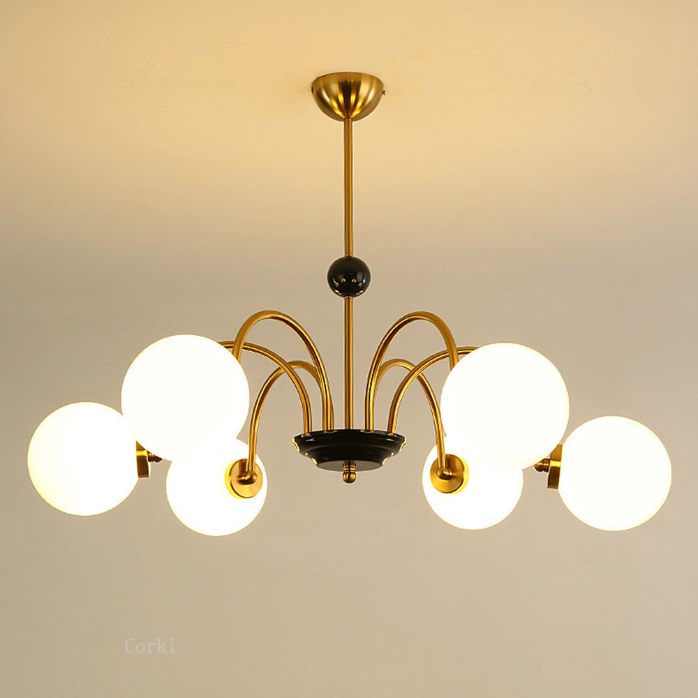 Modern Chrome Kandelaber | Nordisk Glas Taklampa | Nutida Pendellampa | 220V–240V | Brick by Brick Carvallo