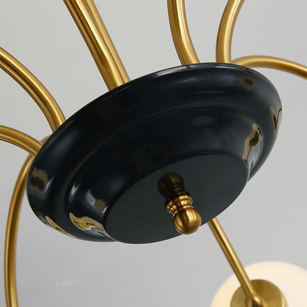 Modern Chrome Kandelaber | Nordisk Glas Taklampa | Nutida Pendellampa | 220V–240V | Brick by Brick Carvallo