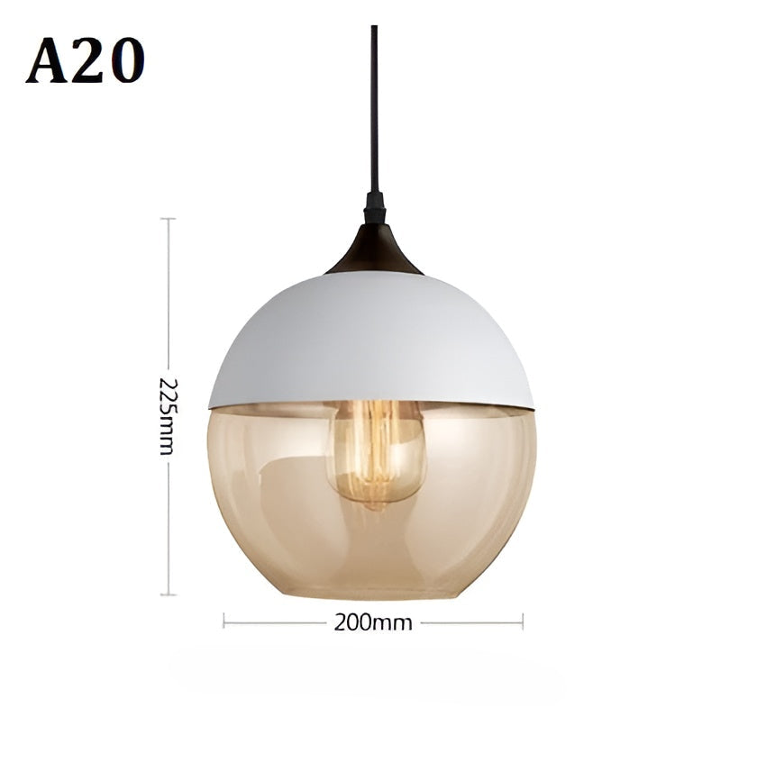 Geometrisk Glas-Pendellampa – Svart & Bärnsten | Stilren Belysning Carvallo