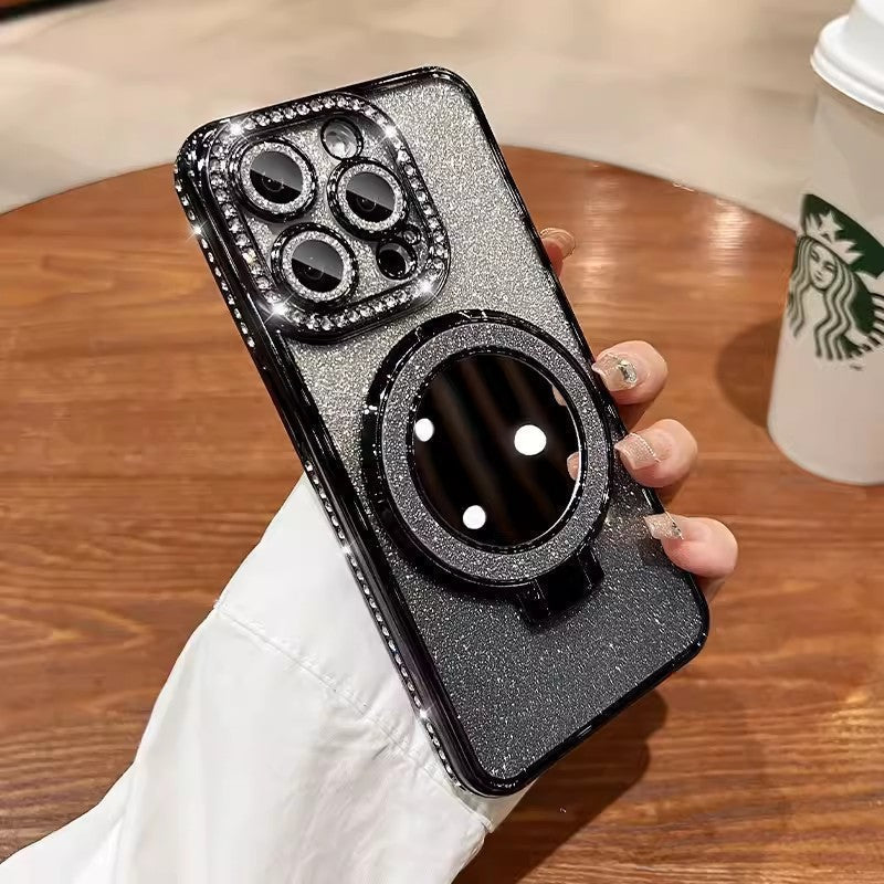 Telefonfodral med spegel magnetisk stativ glitter Carvallo