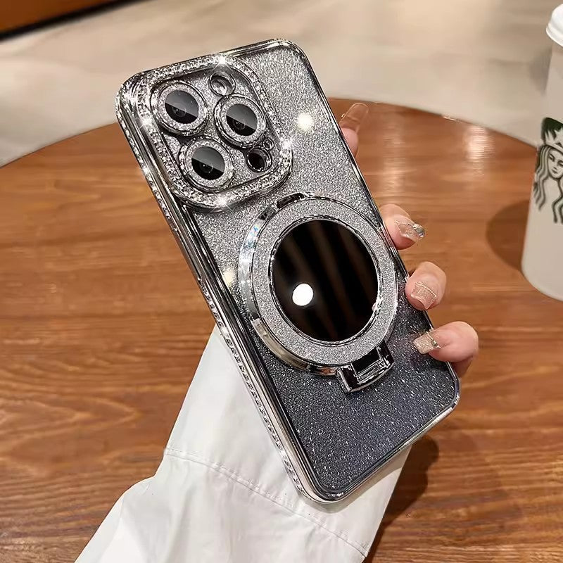 Telefonfodral med spegel magnetisk stativ glitter Carvallo