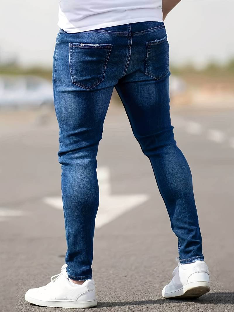 Herr Jeans Trasiga Stretch Modern Stil-Jeans-Bellasverige-Hemnix