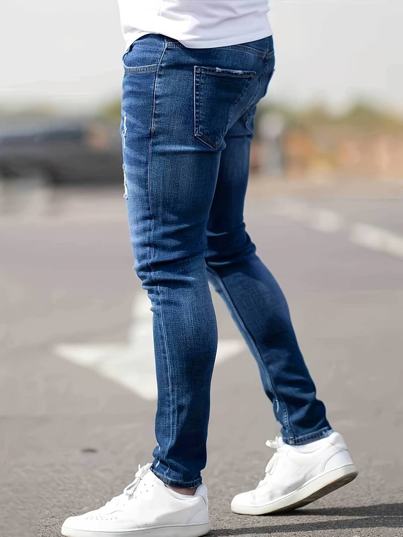 Herr Jeans Trasiga Stretch Modern Stil-Jeans-Bellasverige-Hemnix
