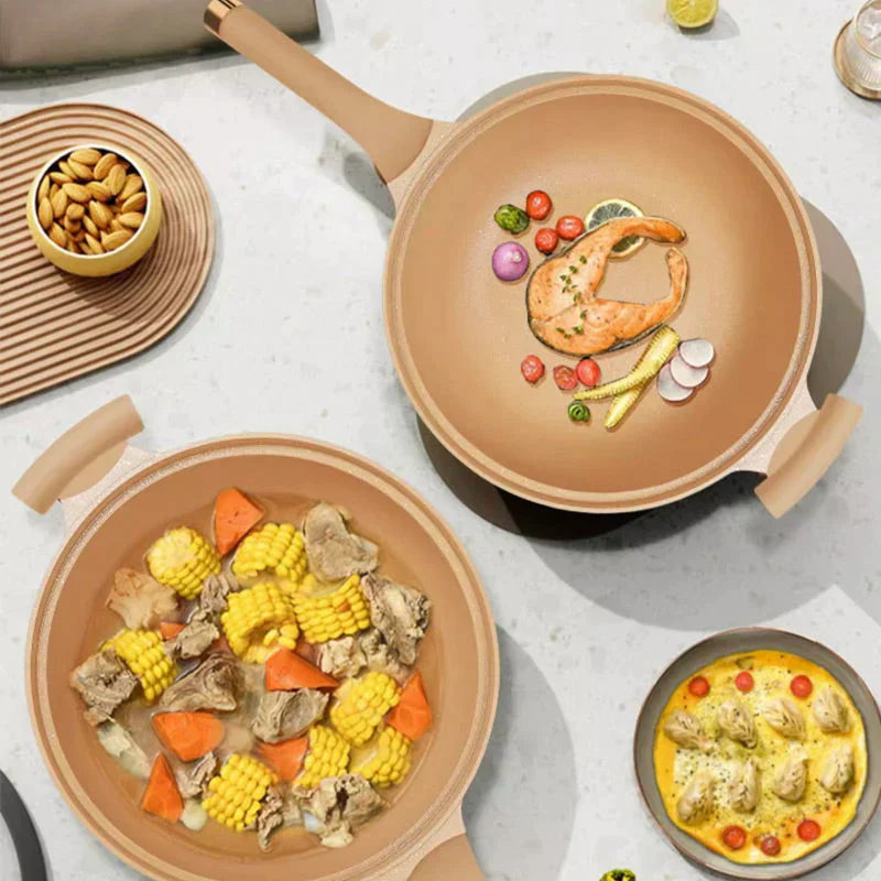 MasterCook Premium Wok – Mångsidig non-stick wokpanna för alla typer av spisar Carvallo