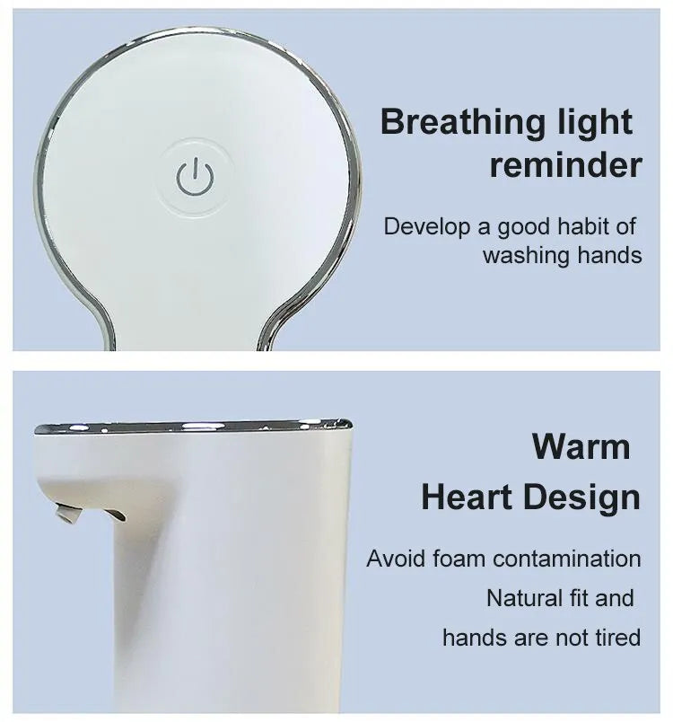 Carvallo Seifenspender Hygisense FoamTouch | Automatisk skumdispenser | 300 ml | Vit | För bad, kök & företag Carvallo