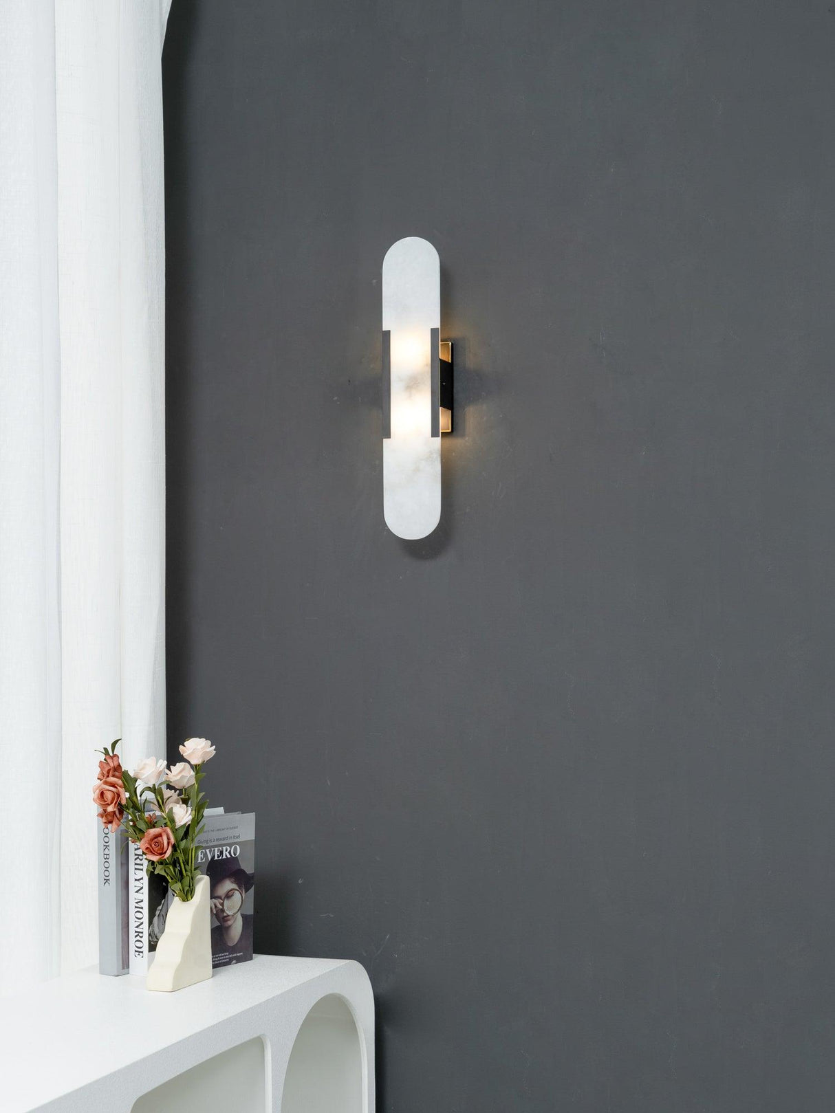 Högkvalitativ Alabaster Vägglampa med Modern Design Carvallo
