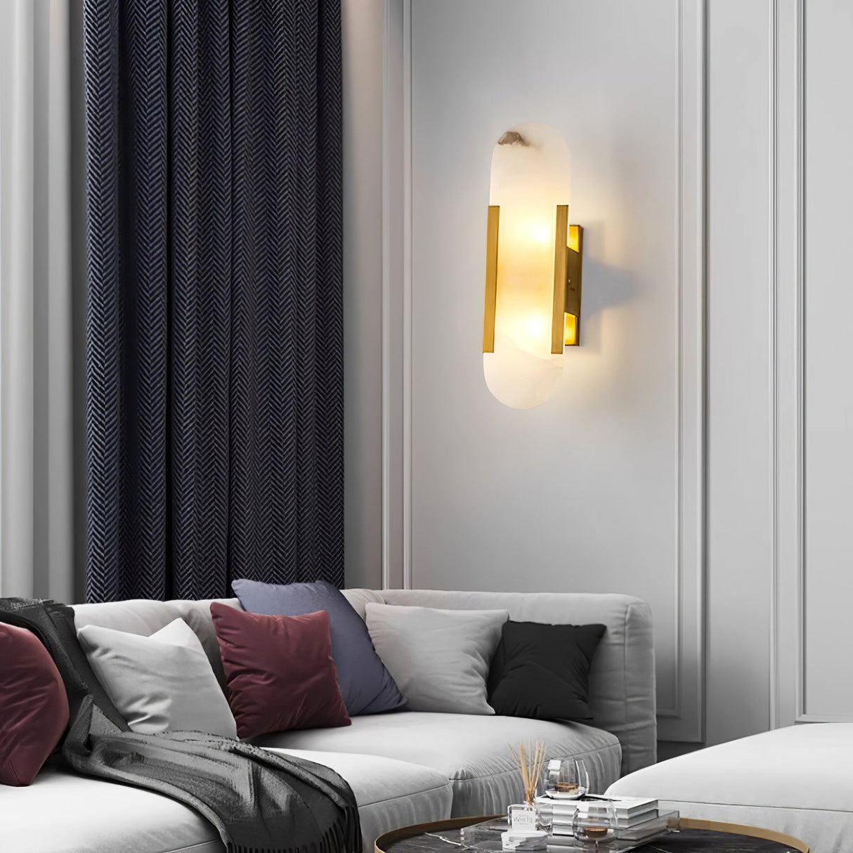 Högkvalitativ Alabaster Vägglampa med Modern Design Carvallo