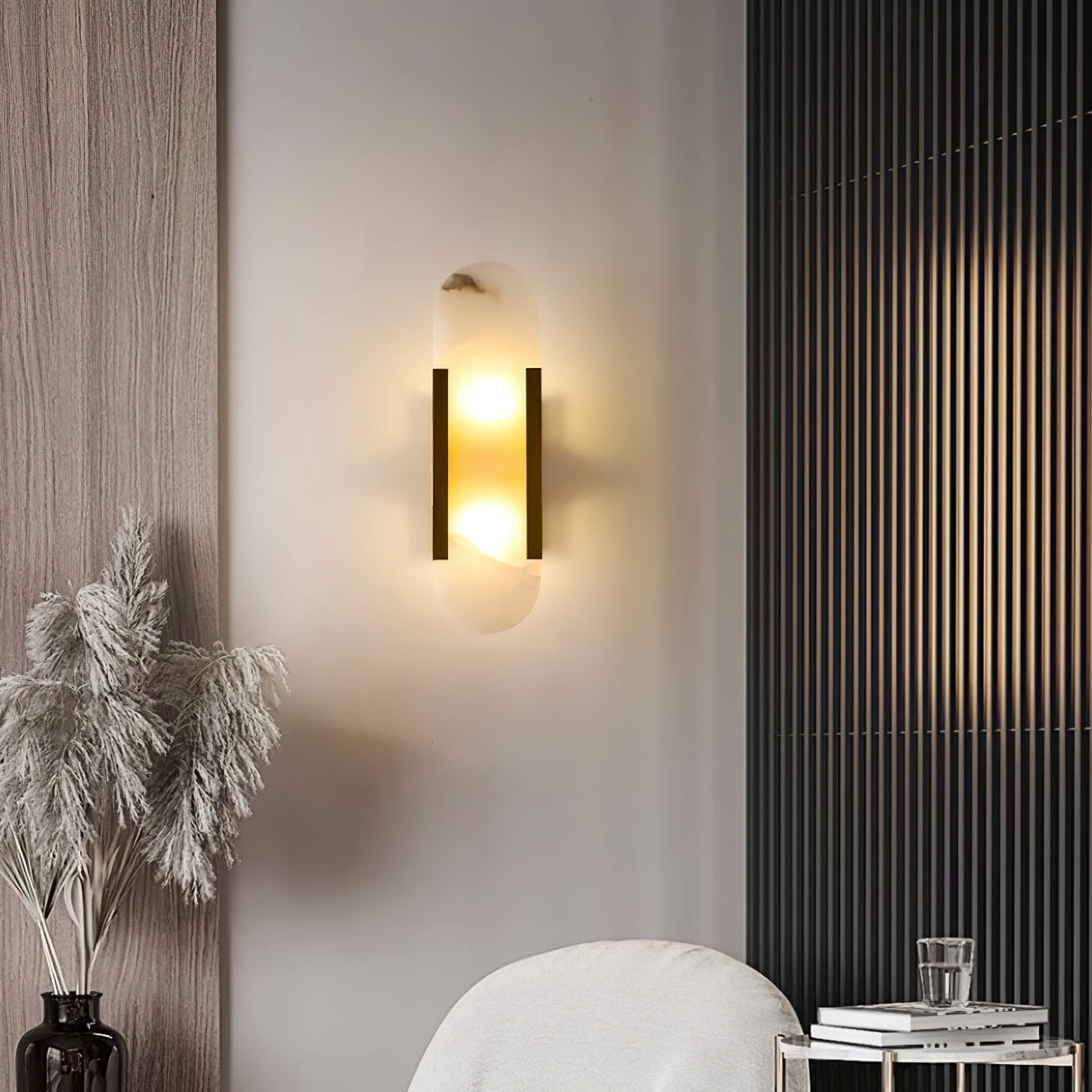 Högkvalitativ Alabaster Vägglampa med Modern Design Carvallo