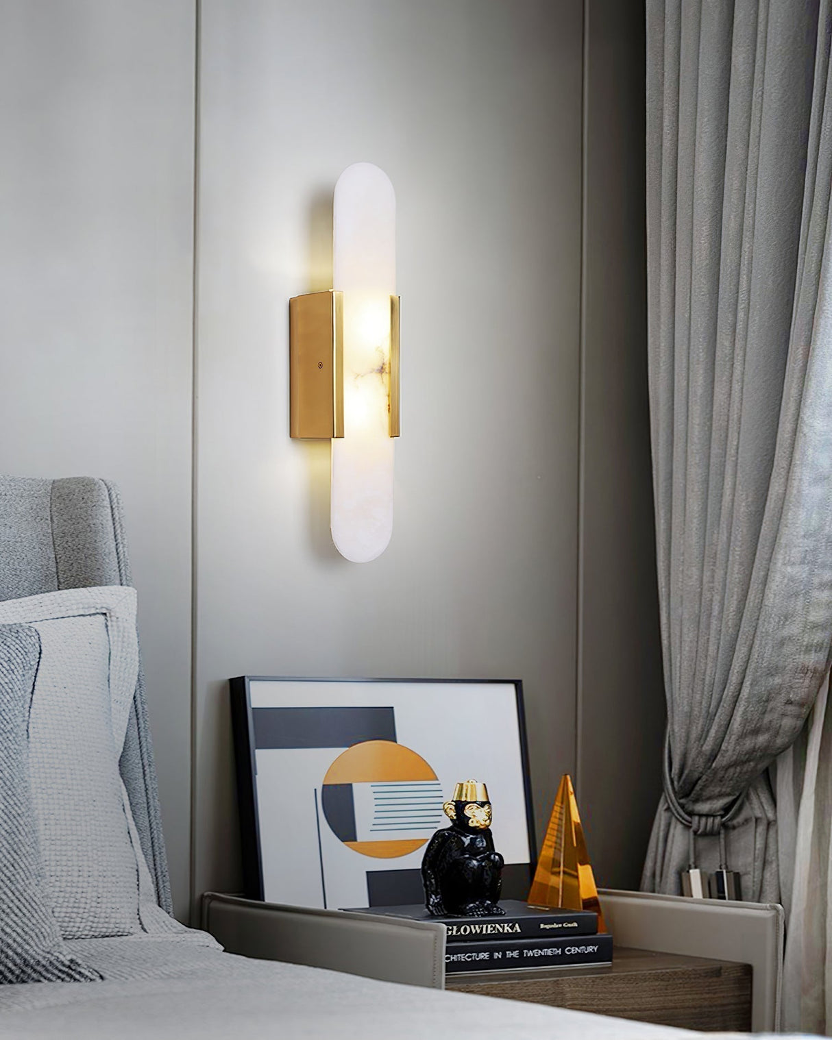 Högkvalitativ Alabaster Vägglampa med Modern Design Carvallo