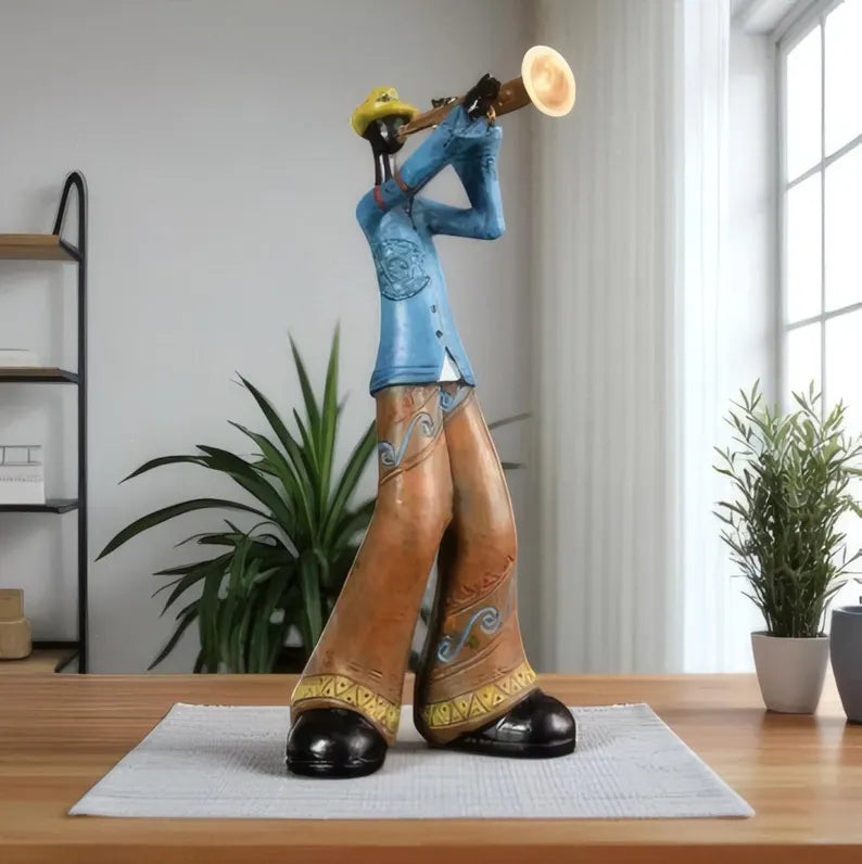 Väggkonst Resin Jazzmusiker Skulptur Carvallo
