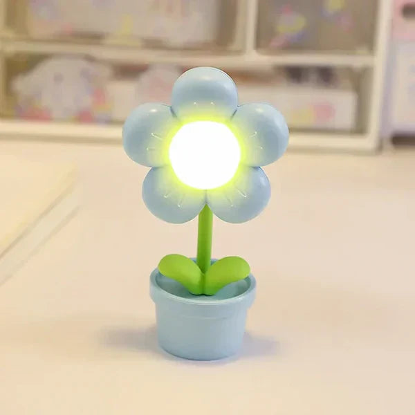 Söt blomster-nattlampa för barn – LED bordslampa i blomsterdesign för barnrummet Carvallo