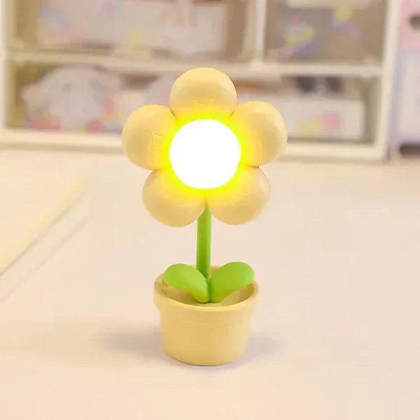 Söt blomster-nattlampa för barn – LED bordslampa i blomsterdesign för barnrummet Carvallo
