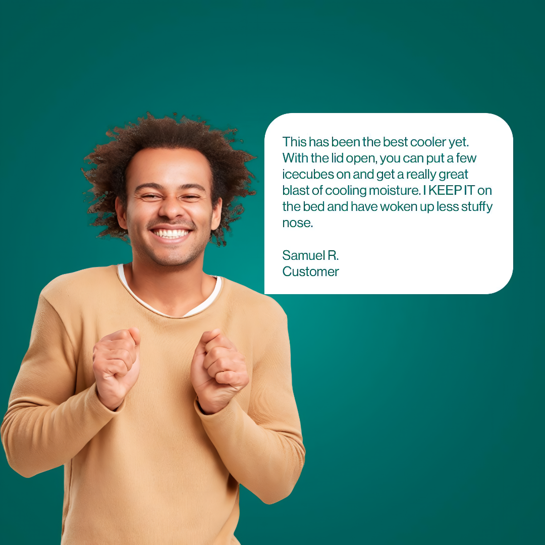 Carvallo Mini Luftkylare med PolarWave-teknologi | Extremt Tyst & Uppladdningsbar | Bärbar & Energibesparande | För Kontor, Sovrum & På Färden Carvallo