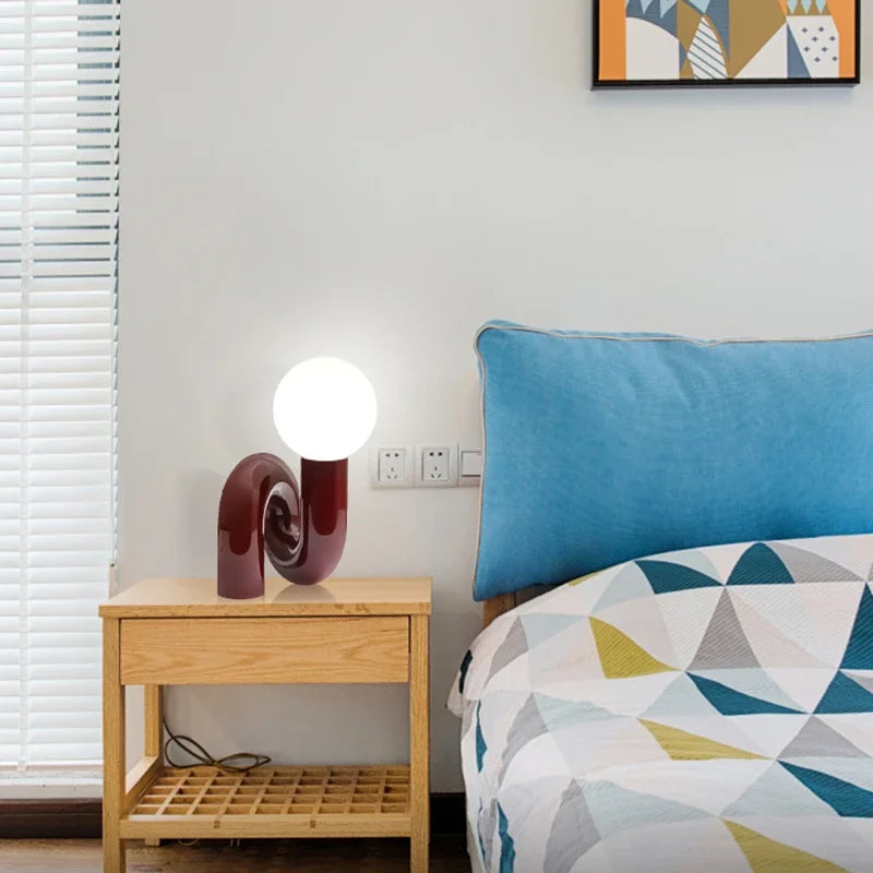 Samtida Glas Sphere Lamp - Modern Bordslampa Carvallo