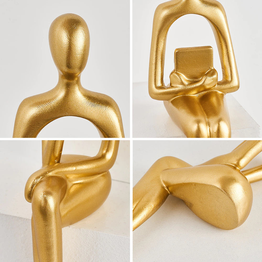 RoyaleGlow Abstrakt Bokhylla Dekor Figuriner för Hem Carvallo