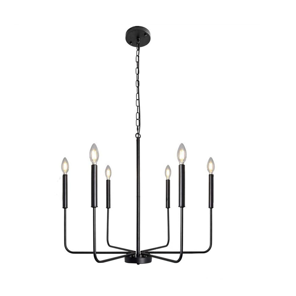 Modern industriell järnljuskrona | 6/8-lampa geometrisk taklampa i svart eller guld | Brick by Brick Carvallo