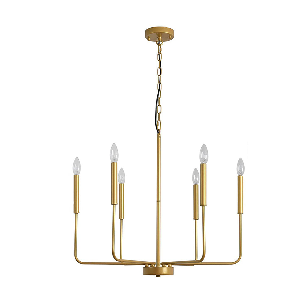 Modern industriell järnljuskrona | 6/8-lampa geometrisk taklampa i svart eller guld | Brick by Brick Carvallo