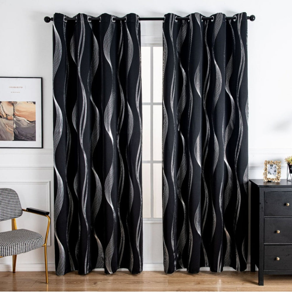 Modern Wave Pattern Blackout Gardin Carvallo