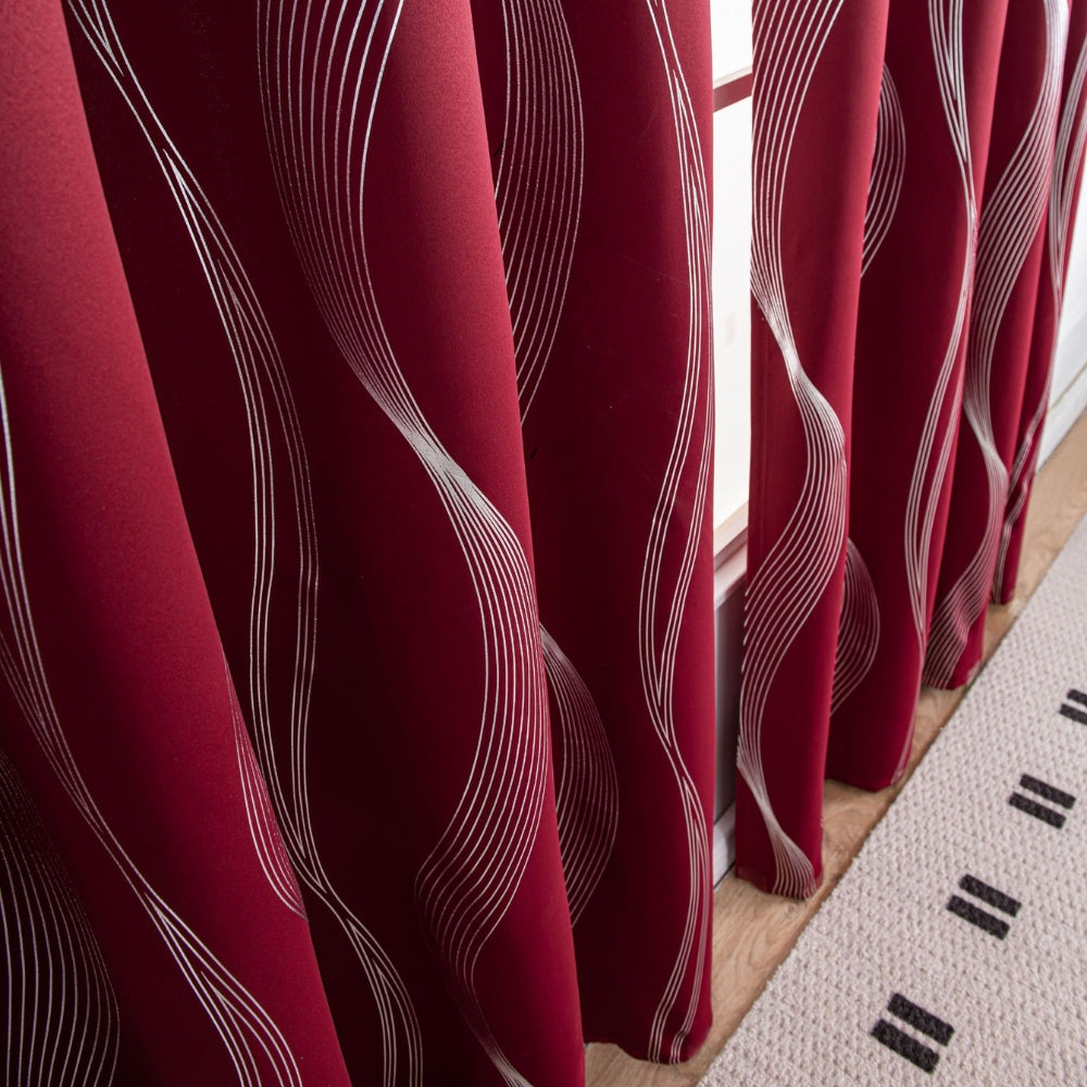 Modern Wave Pattern Blackout Gardin Carvallo