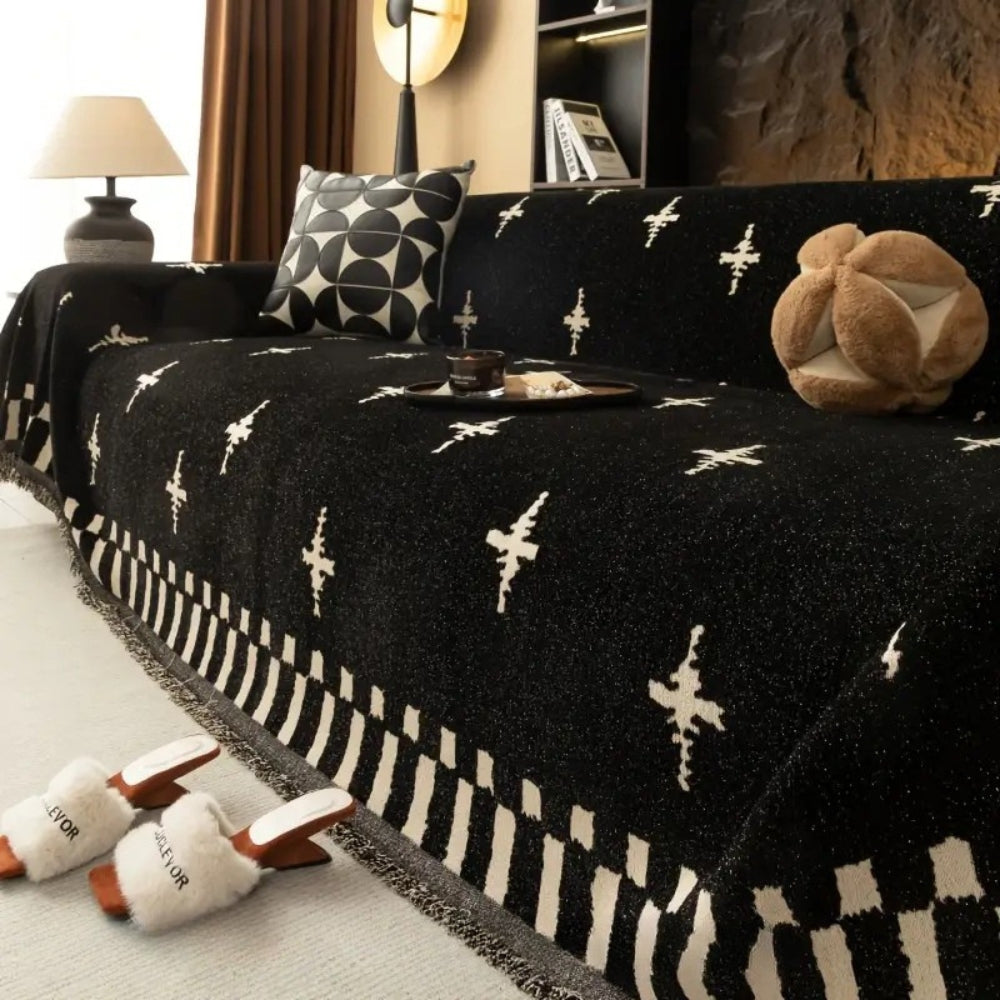 Modern korsmönster sofföverdrag Carvallo